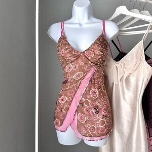 Rare Y2K Bebe Silk Sequin Top NWT 🏷️